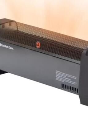 Comfort Zone 1500W Convection Baseboard Heater with Built-In Thermostat
